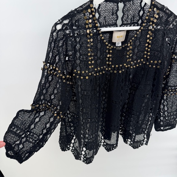 Maeve Black Auralis Lace Blouse Anthropologie - Picture 6 of 7